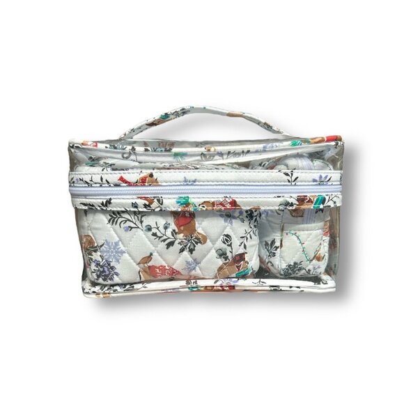 New Vera Bradley Merry Mischief Snow Day 3 Piece Cosmetic Bag Organizer Gift Set - Picture 3 of 9